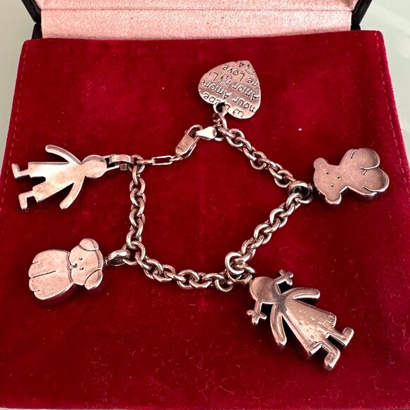 Vintage TOUS Sterling Silver Family Charm Bracelet 925 – Discontinued Rare Model - Picture 3 of 5